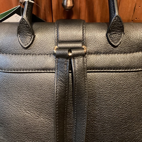 Kate Spade NY Nouveau Black Pebbled Leather Flap Bag/Purse/Backpack Medium Size - Picture 8 of 16